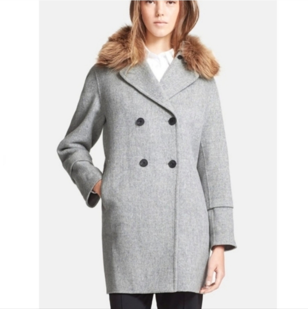 NWT Vintage Vince Peacoat with Removable Genuine Coyote Fur Collar